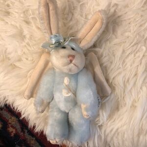 Boyds Bears Light Blue and Cream Bunny Plush with wings